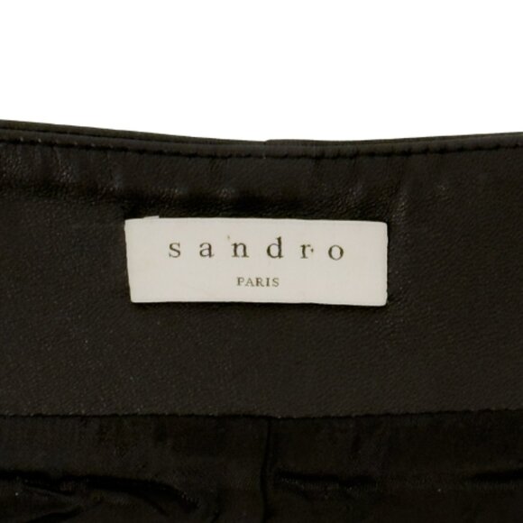 Sandro “Gansia” Black Genuine Lamb Leather Mini Skirt – Size 1 (36) - Picture 9 of 11